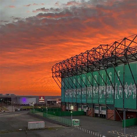 Photo: Stunning Glasgow sunset at Celtic Park