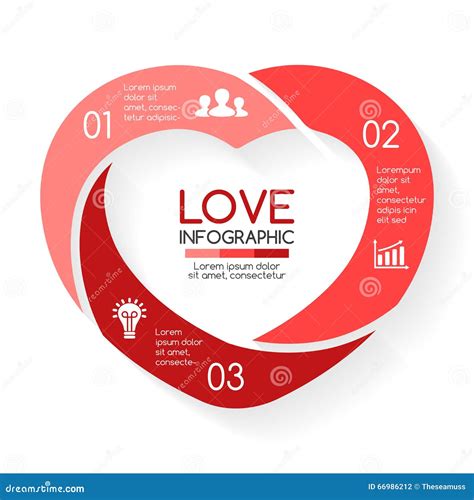 Vector Heart Circle Infographic. Template for Love Cycle Diagram, Graph, Presentation, Round ...