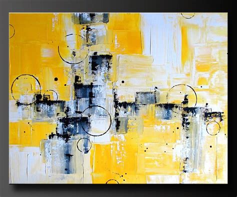 Abstract In Yellow Acrylic Abstract Painting Highly