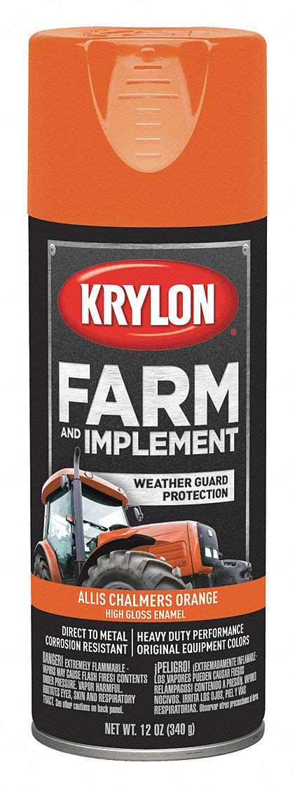 KRYLON Farm and Implement Spray Paint in High Gloss Allis Chalmers Orange for Metal, Wood, 12 oz ...