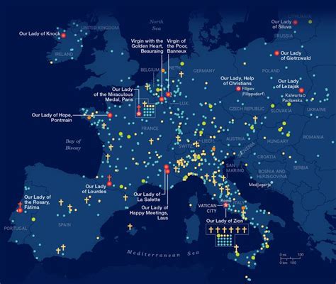 a map with many dots on it that show the locations of all major cities in europe