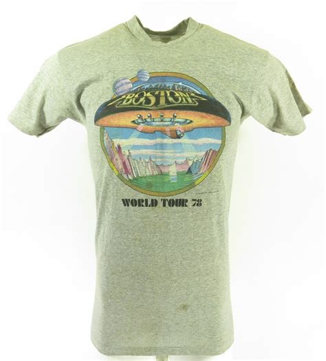 Vintage 70s Boston Band T-Shirt XL Slim Fit World Tour 1978 Nos ...