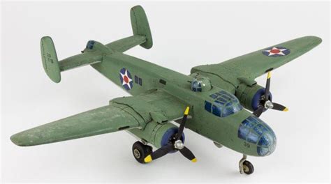 CONTEMPORARY WOOD B-27 BOMBER MODEL