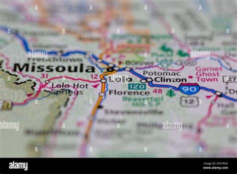 Lolo montana on a map hi-res stock photography and images - Alamy