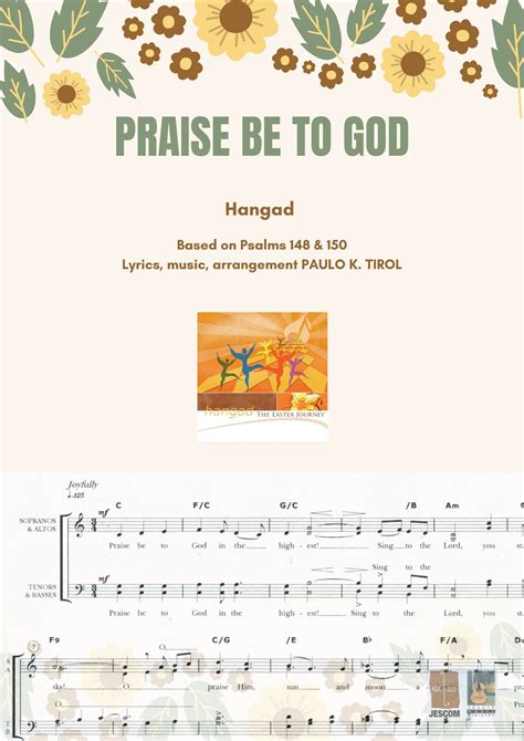 Praise Be To God – Music Sheet – JesCom Philippines