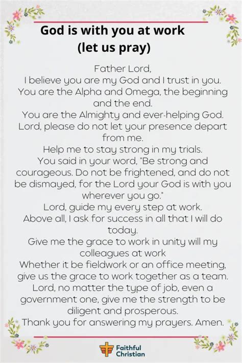 Prayer for Encouragement at work (Problems and Protection)