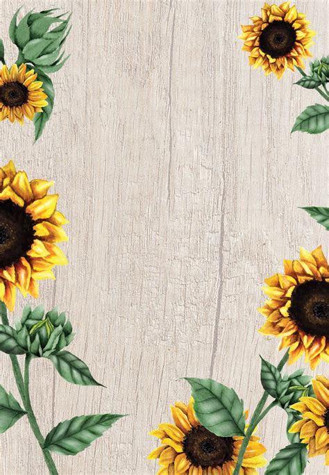 Sunflowers and wood - Bridal Shower Invitation Template | Greetings Island | Sunflower template ...