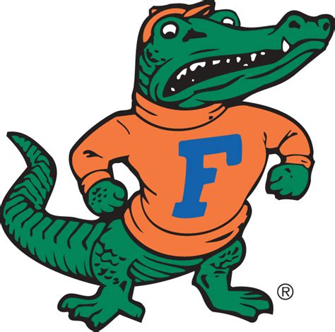 an alligator sticker with the letter f on it's chest and legs, in front ...