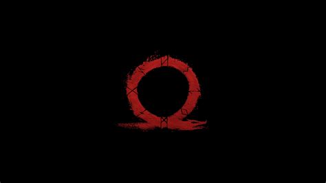 Download wallpaper 3840x2160 god of war, omega, logo, video game, minimal 4k wallpaper, uhd ...