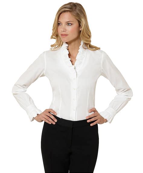 Lyst - Brooks Brothers Noniron Cotton Ruffle Blouse with Xla in White