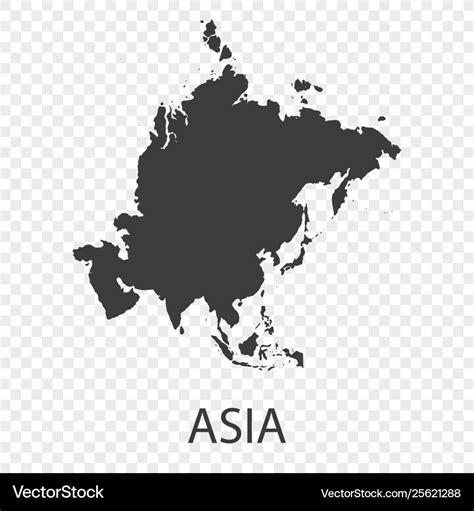 Grey blank asia map flat eps10 Royalty Free Vector Image