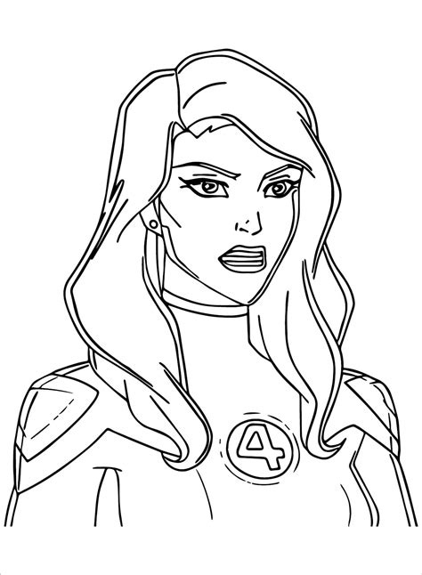 Invisible Woman Face coloring page - Download, Print or Color Online for Free