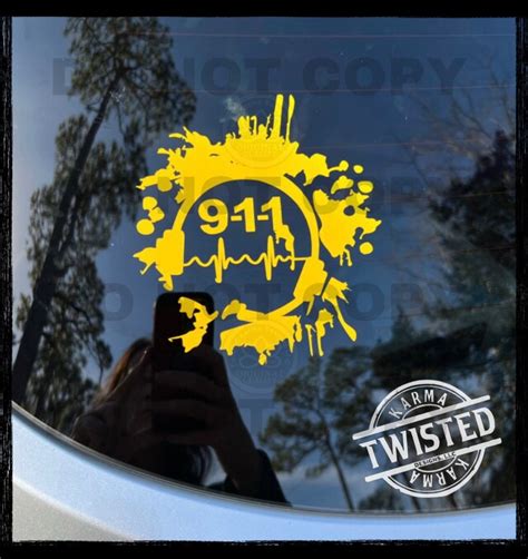 911 Dispatcher Paint Splatter Headset Vinyl Decal - Etsy