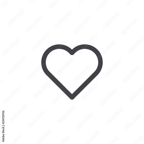 Vector heart icon. Outline heart icon. Heart shape. Love symbol ...