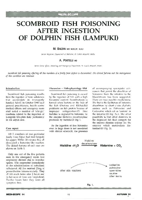 (PDF) Scombroid fish poisoning after ingestion of Dolphin fish (Lampuki ...