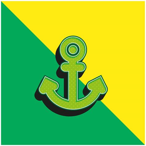 Anchor Tattoo Green And Yellow Modern 3d Free Stock Vector Graphic ...