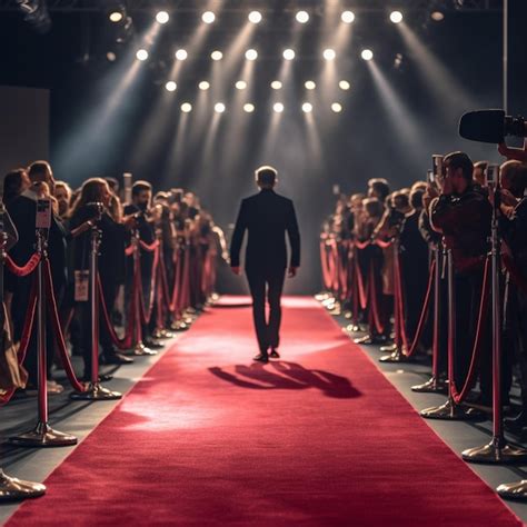 Premium Photo | Arafed man walking down a red carpet with a red carpet ...