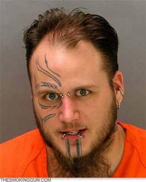 ClippingBook - Creepiest & Craziest Mugshot Tattoos | Mug shots, Scary ...