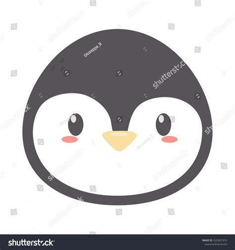 Penguin Face Polar Animal Bird Icon Stock Vector (Royalty Free ...