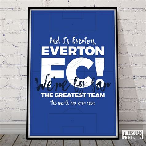 Everton Football Poster Chant Football Wall Art, Football Poster, Personalized Football Gifts ...