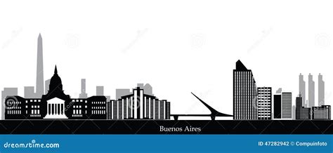 Buenos aires skyline editorial photography. Illustration of madero ...