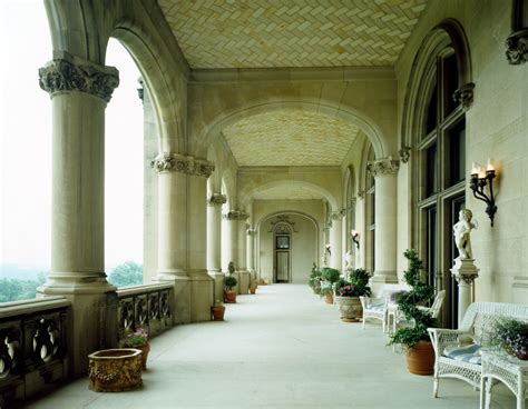 Veranda of the Biltmore Mansion, America's largest home, Asheville ...