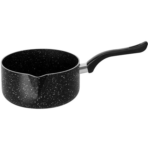 Bartan Milk Pan with Pouring spout, 3-Ply Marble Non-Stick Coating, Aluminium, Suitable for ...