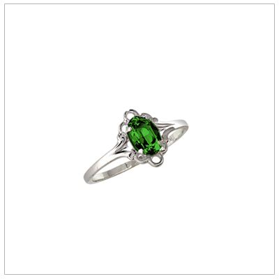 Silver Oval Birthstone Ring May-birthstone ring for children