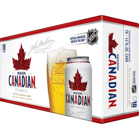 Molson Canadian Lager Beer, 18 Pack, 12 fl. oz. Cans, 5% ABV | Import ...