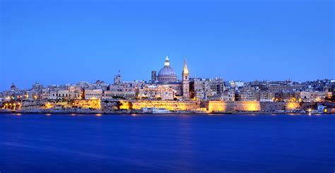 Valletta Skyline In The Evening Malta Stock Photo - Download Image Now - iStock