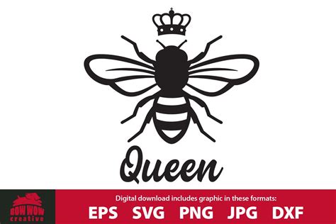 Queen Bee - SVG, EPS, JPG, PNG & DXF file (482252) | Cut Files | Design ...