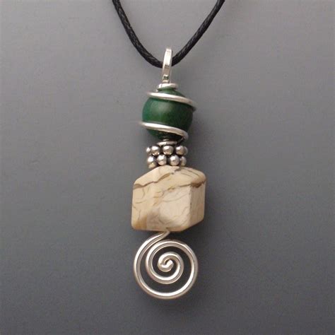 African Opal & Jade Pendant - BJChristian Designs Jewelry - Beauty For Your Soul