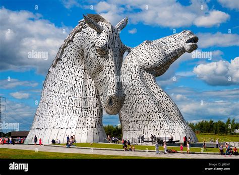 The Kelpies sculptures in Helix Park, Falkirk, Scotland, United Kingdom Stock Photo - Alamy