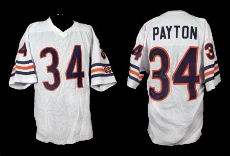 Walter Payton Signed Statistics Jersey