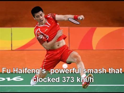 Fu Haifeng's powerful smash that clocked at 373 Kmph, better than his 332 kmph record - YouTube