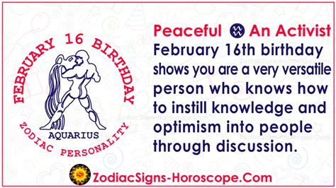 February 16 Zodiac (Aquarius) Horoscope Birthday Personality and Lucky ...