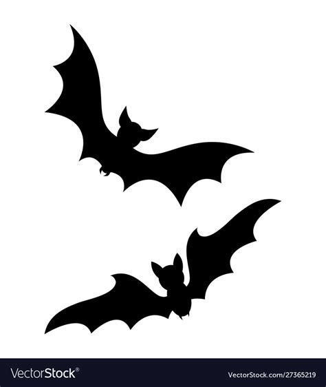 Halloween flying bats silhouette isolated Vector Image