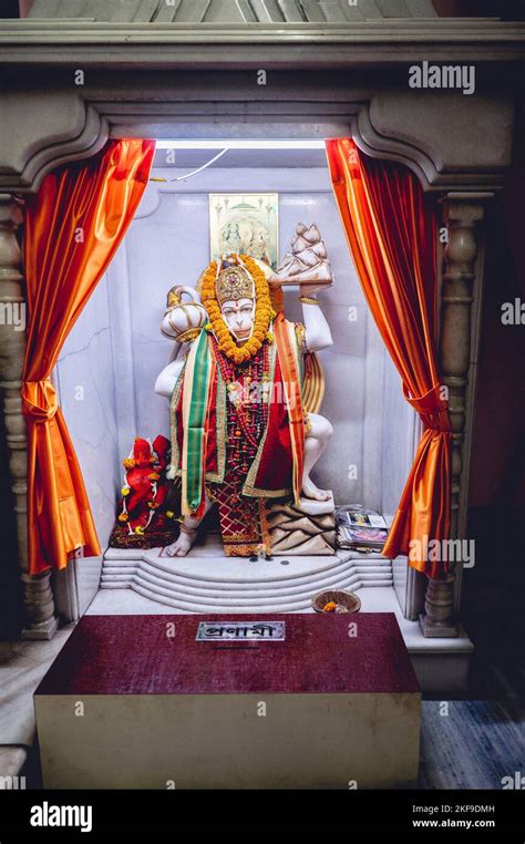 A big statue of the most devoted Hindu God Bajrang bali (Hanuman) in a Hindu temple Stock Photo ...