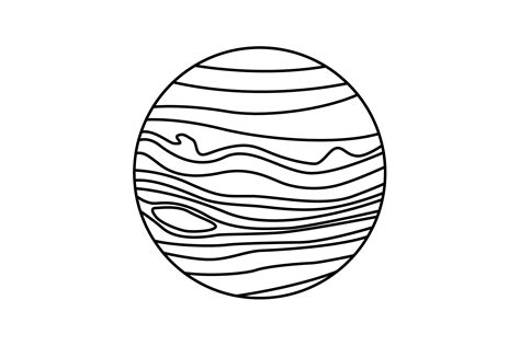 Planet Jupiter Outline Icon By Printables Plazza | TheHungryJPEG