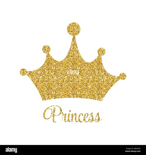 Princess Golden Glossy Background with Crown Vector Illustration Stock ...