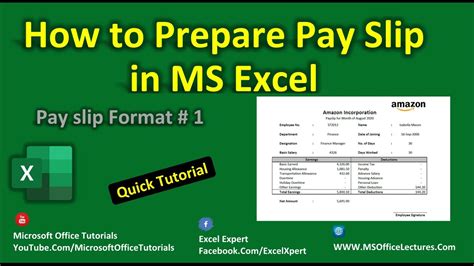 How to Prepare Salary Slip in MS Excel | Salary Slip Format | Pay Slip | Template - YouTube