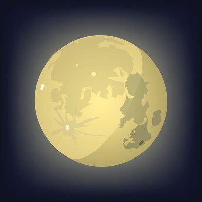 Moon. Yellow Moon On A Dark Background. Vector Stock Clipart | Royalty-Free | FreeImages