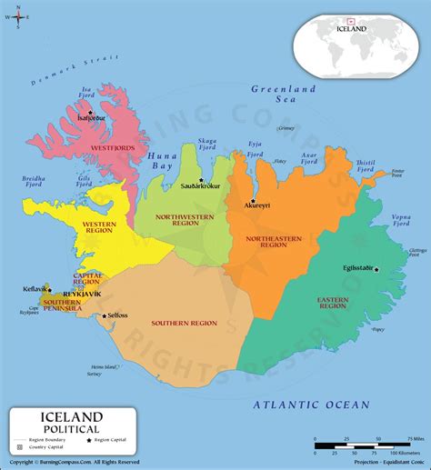 Iceland Regions Map, Iceland Political Map