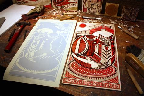 Woodcut Process — Love Hawk