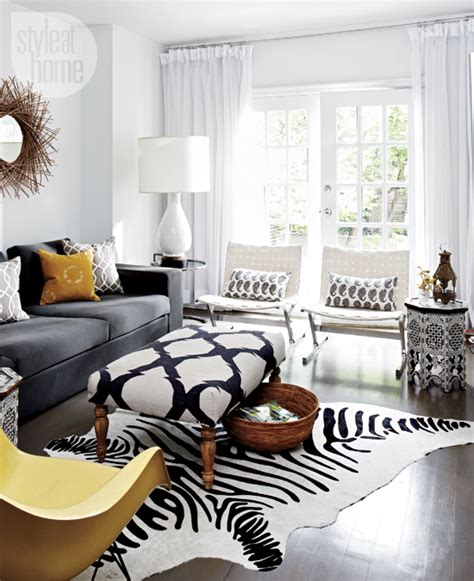 Zebra Cowhide Rug - Contemporary - living room - Style at Home