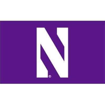 Northwestern Wildcats 2'X3' Purple Flag with White N Sewn on