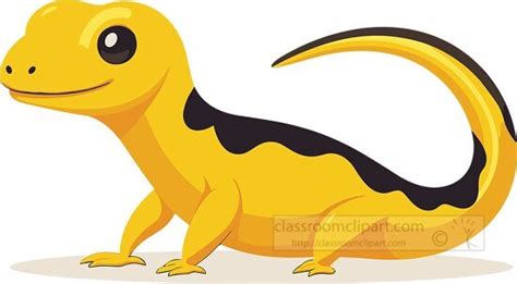 Amphibian Clipart-cute yellow salamander clip art