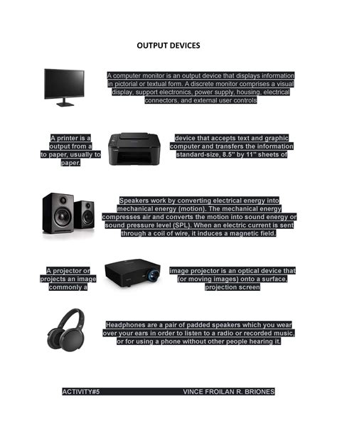 Output Devices - dasdsa - OUTPUT DEVICES A computer monitor is an ...