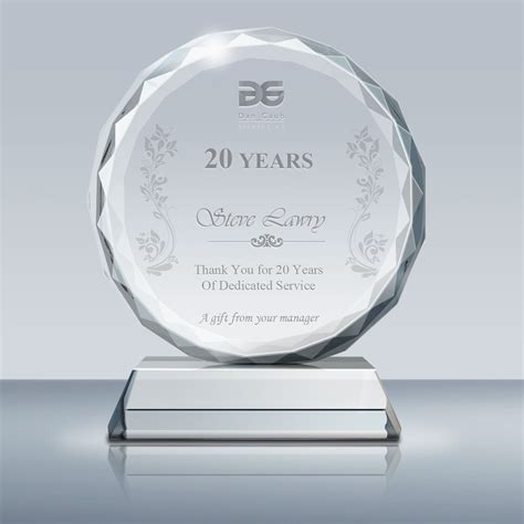 Years of Service Award Plaque – Crystal Sunflower Plaque (014) – Goodcount 3D Crystal Etching ...