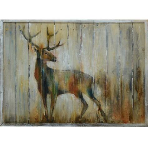 Deer Wood Wall Art | Alert | Crestview Collection | Deer wall art ...